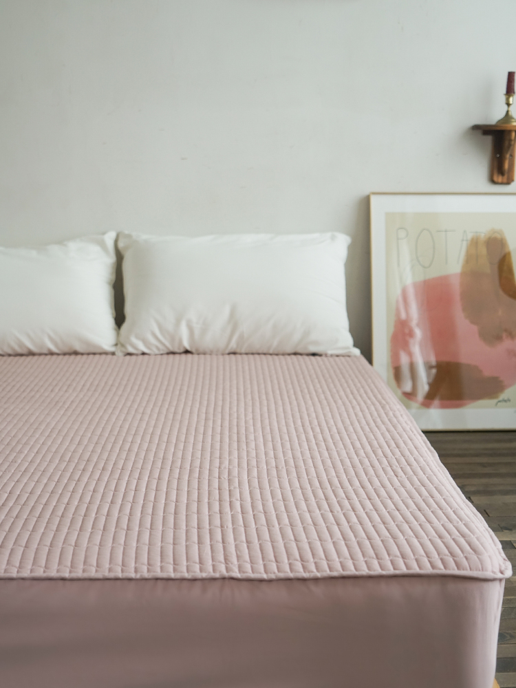 云缇简约纯棉全棉夹棉床垫床笠席梦思保护套可机洗床罩