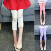 春夏季 3岁纯棉修身 薄款 女童七分短裤 马裤 小童2 外穿高腰7分打底裤