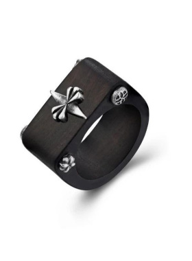 黑色做旧戒指男女复古小众高级感指环新款简约饰品