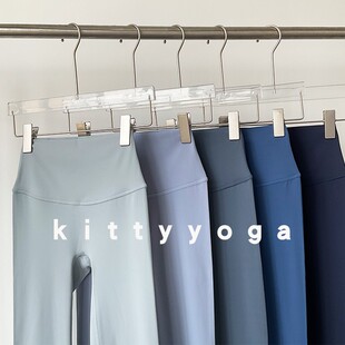 运动裤 通用高腰九分弹力打底裤 蓝色系FavBlue裸感提臀四季 瑜伽裤