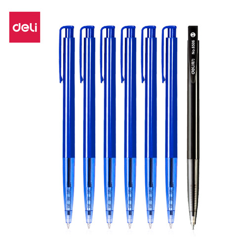 按压式黑色学生用子弹头多色油笔