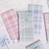 桃气乌龙格纹手帐本学生日程本计划本便携记事本复古风格 ins风女