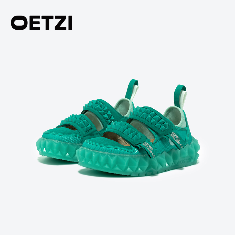 OETZI包头凉鞋女厚底玛丽珍鞋时尚榴莲刺设计感单鞋系带夏丑萌鞋
