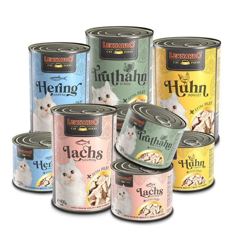 德国leonardo小李子菲力系列主食猫罐头200g成猫幼猫全价湿粮罐头