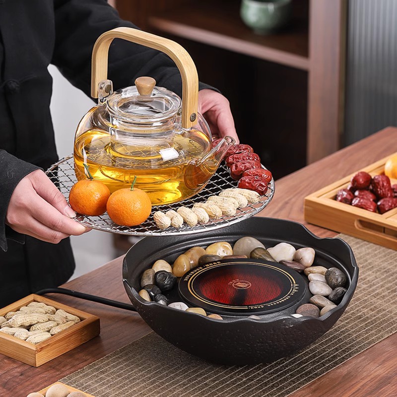 A complete set of electric pottery cooking tea 2025 new tea set glass teapot