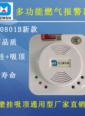 家用燃气报警器 壁挂吸顶煤气报警器fs0801b 迈思通燃气报警器
