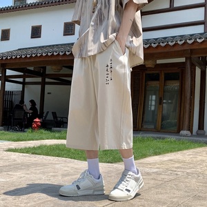 夏季薄款新中式风男宽松亚麻七分裤 B213-8148-P33控49图片