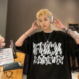 2024夏季个性字母印花男圆领短袖B213-8064-特P20控49，男装T恤，星座617A-4