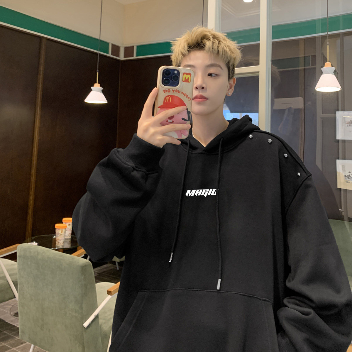 现货华棉复合加绒加厚铆钉个性卫衣男印花B213-8122-P70控88,男装卫衣,星座617A-4