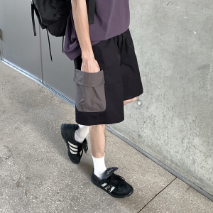 夏季工装休闲短裤男拼接撞色五分裤子 B213-8137-P38控58图片