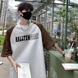 美式纯棉短袖T恤男插肩上衣 B213-8150-P38控58图片