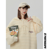 2024秋冬连帽针织衫女抽绳宽松刺绣毛衣B213-8079-P80控98，女装针织衫/毛衣，星座617A-4