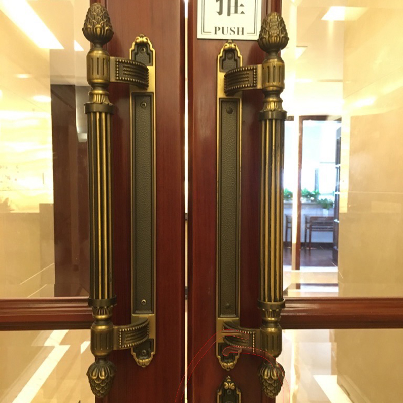 世连泰好全铜大门拉手双开门明装