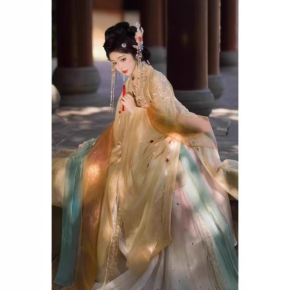 2025新款【小公主】唐朝汉服女成人唐风齐胸双层大袖衫绣花春