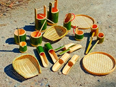 儿童玩沙子玩具幼儿园沙水池玩水区工具套装 沙铲沙漏竹制沙子沙具