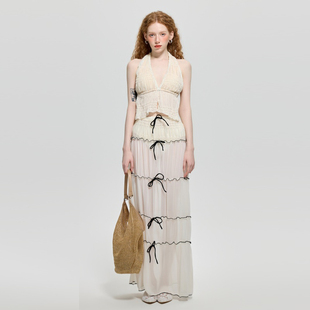 MUMUSIWM度假海边分体比基尼三家套遮肚显瘦温泉裙式 泳衣女