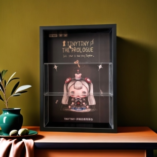 泡泡玛特TINYTINY开场白盲盒展示框收纳框防尘真玻璃中空6厘米