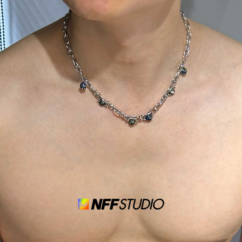 琉璃钛钢圆珠链男串珠