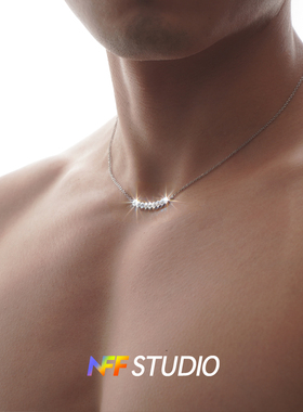 NFF微笑钻石男士锁骨链不掉色