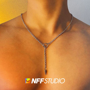 NFF潮牌金属无性别小众ins钛钢项链男日系简约嘻哈时尚百搭锁骨链