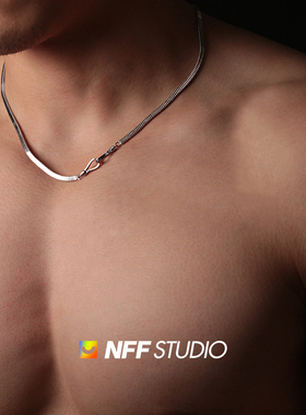 扁蛇骨钩扣法式复古不掉色项链