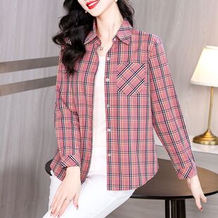 正品春装时尚休闲女装妈妈装经典款式衬衫领衬衫日常通勤款