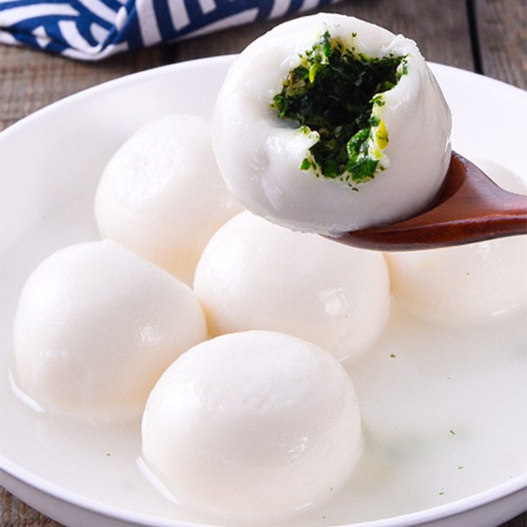 扬州荠菜鲜肉馅大汤圆10个咸味冷冻水煮苏式元宵速冻野菜糯米圆子