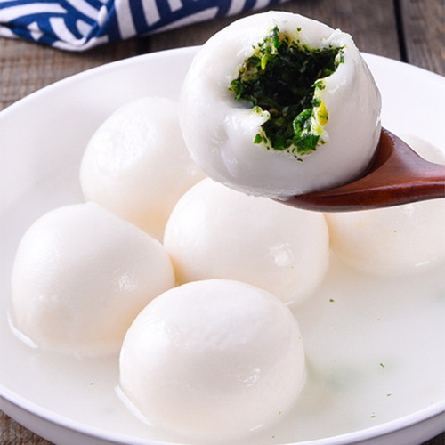 扬州荠菜鲜肉馅大汤圆10个咸味冷