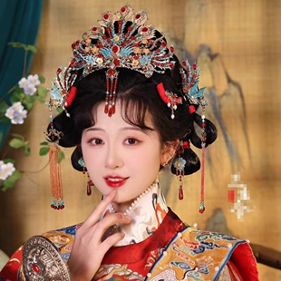 三生令长宁百搭明制唐风汉婚汉服婚礼凤冠宋制婚嫁新娘头饰仿点翠