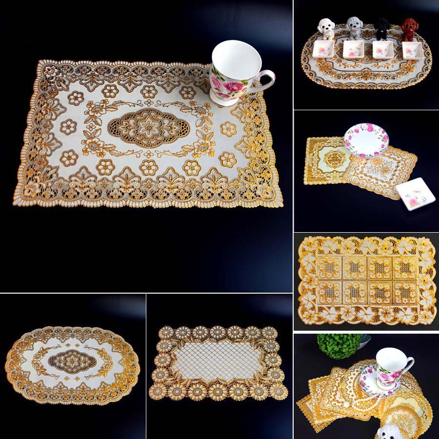 欧式烫金长方形酒店烟缸花瓶垫