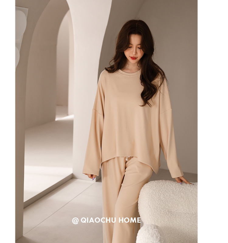 侨楚德绒睡衣女秋冬可外穿