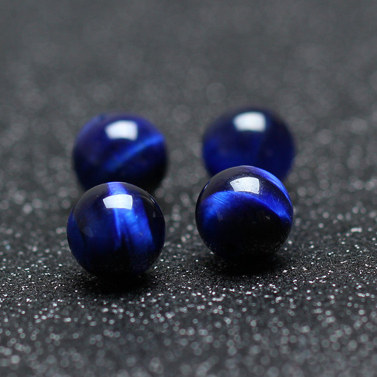 NATURAL BLUE TIGERS EYE LOOSE BEADS SEMI-FINISHED DIY HANDMADE ACCESSORIES WOVEN BRACELET HAND BEADED TIGER CRYSTAL JEWELRY