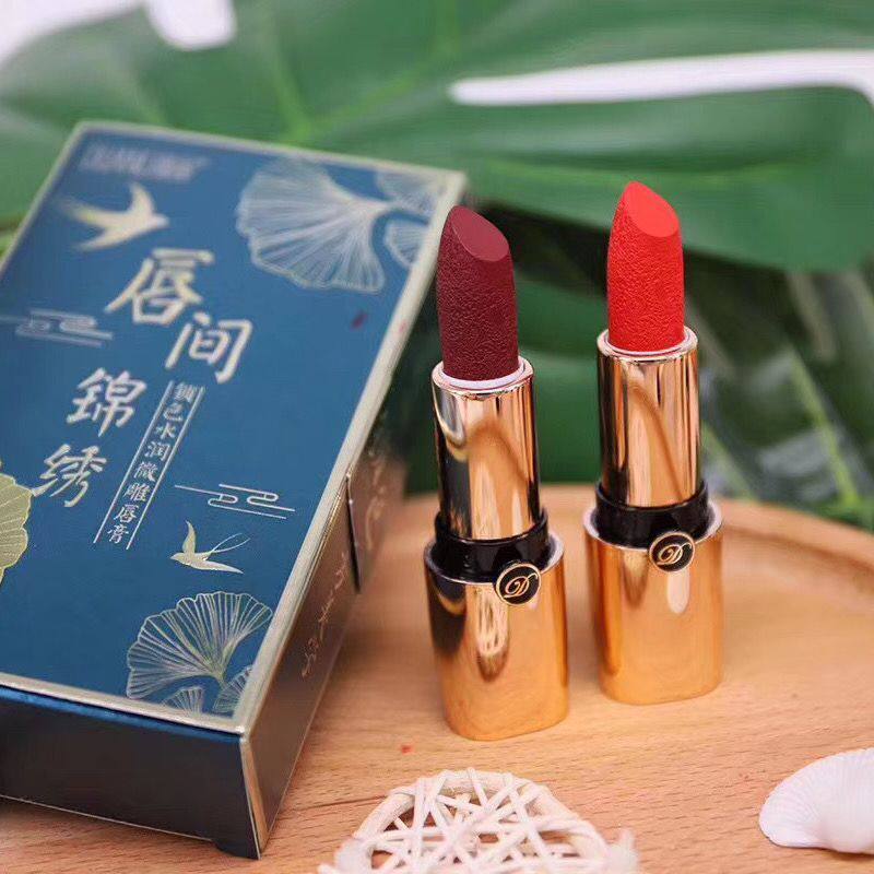 端丽唇间锦绣锁色水润微雕之美唇膏口红女款保湿滋润正红烂番茄红