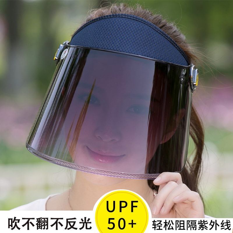 防晒帽女防紫外线面罩遮全脸夏季骑车电动车大帽檐遮阳空顶太阳帽
