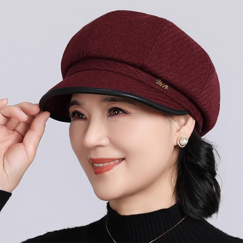 2026新款帽子女春秋布帽中老年妈妈毛呢老人奶奶春秋老年人鸭舌帽