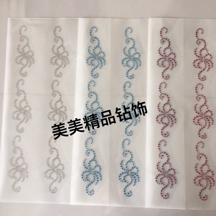 新款烟花烫钻图绢花中东钻DIY烫画舞蹈表演服装辅料饰品