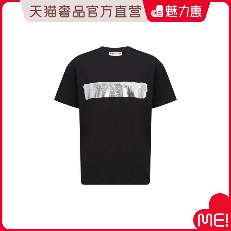 Givenchy黑色纯棉标志性经典款圆领基础款T恤