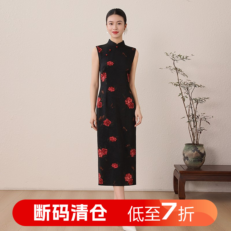 齐黛原创设计传统工艺改良旗袍2025夏季新款无袖轻奢高级感连衣裙