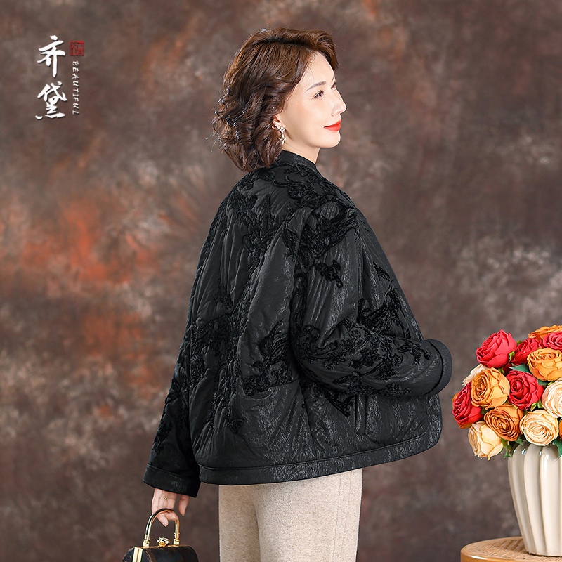 齐黛品牌中年妈妈棉服外套女2025新款冬季加厚保暖夹克棉衣短外套