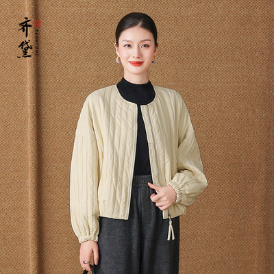 齐黛高端品牌休闲夹克外套女2025秋冬新款长袖加厚气质百搭上衣
