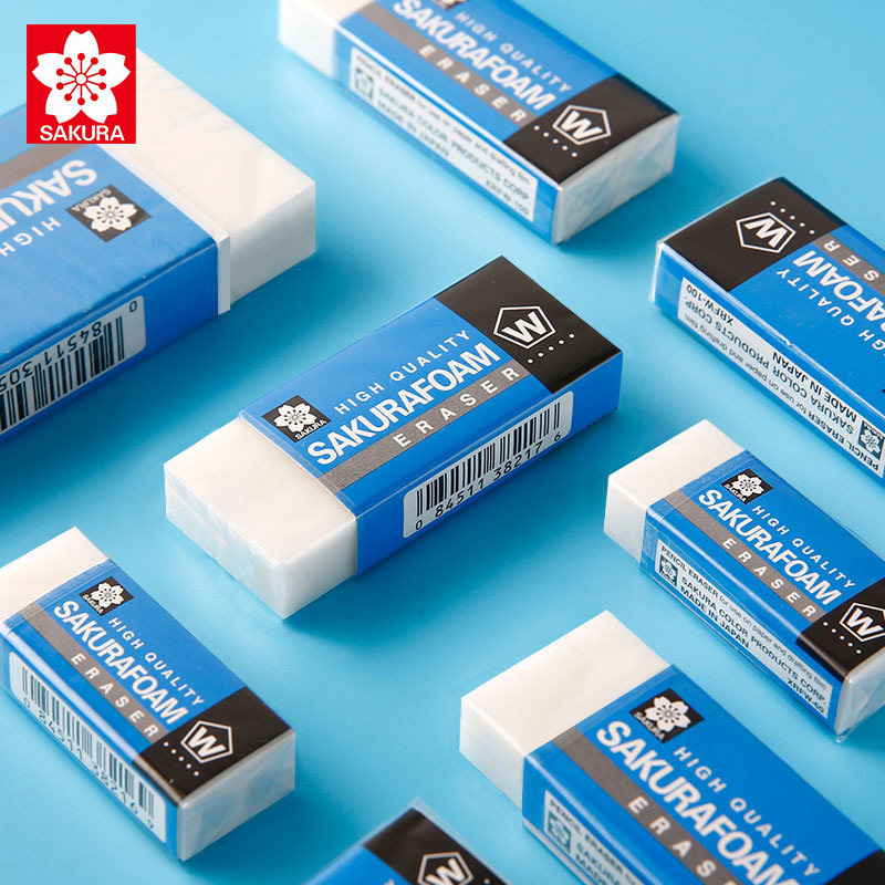盒装樱花橡皮日本旗官方舰进口sakura高光中号橡皮擦美术素描学生用专