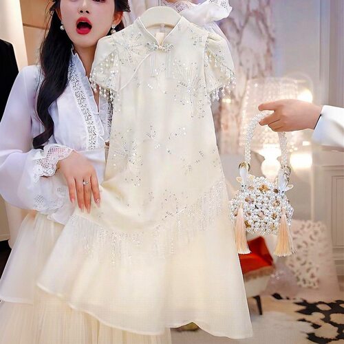 女童夏装旗袍裙中大童新中式小女孩仙女裙子儿童中国风汉服连衣裙