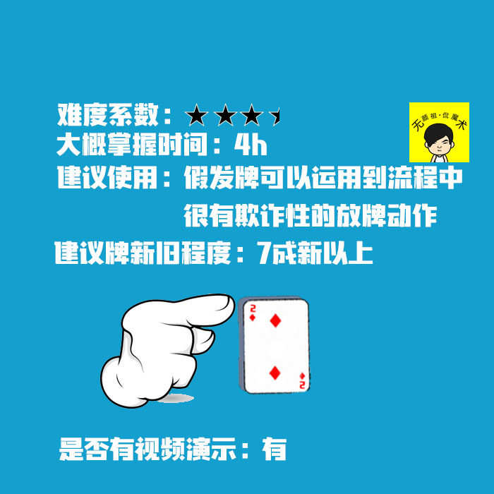 经典假发牌 自拍魔术中文纯手法魔术教学