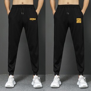 束脚运动长裤 初中学生13岁男孩宽松休闲裤 子潮12大童15青少年夏季