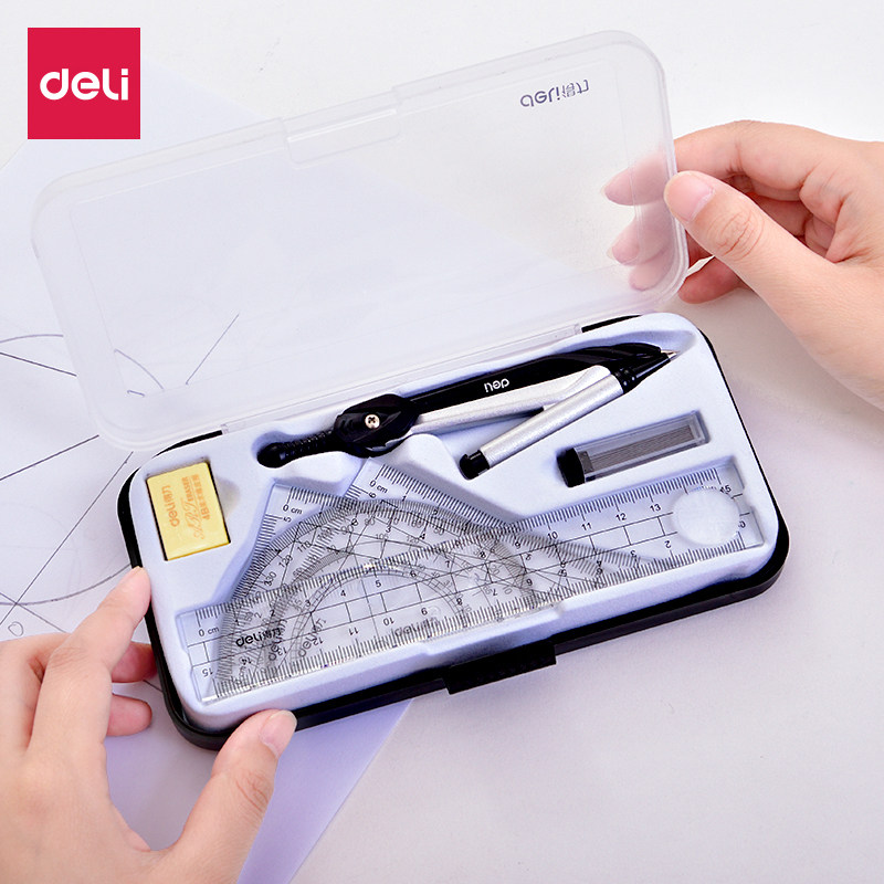得力圆规尺子套装学生教师用绘图工具工程机械制图绘图可用圆规尺子学生考试画图多件套圆规笔芯学习文具用品|msdalam kategori Kamus elektronik/buku kertas elektronik/alat tulis, Lukisan produk pengukuran, Kompas - dari Buy2taobao.com untuk memberikan perkhidmatan ejen Taobao profesional membeli