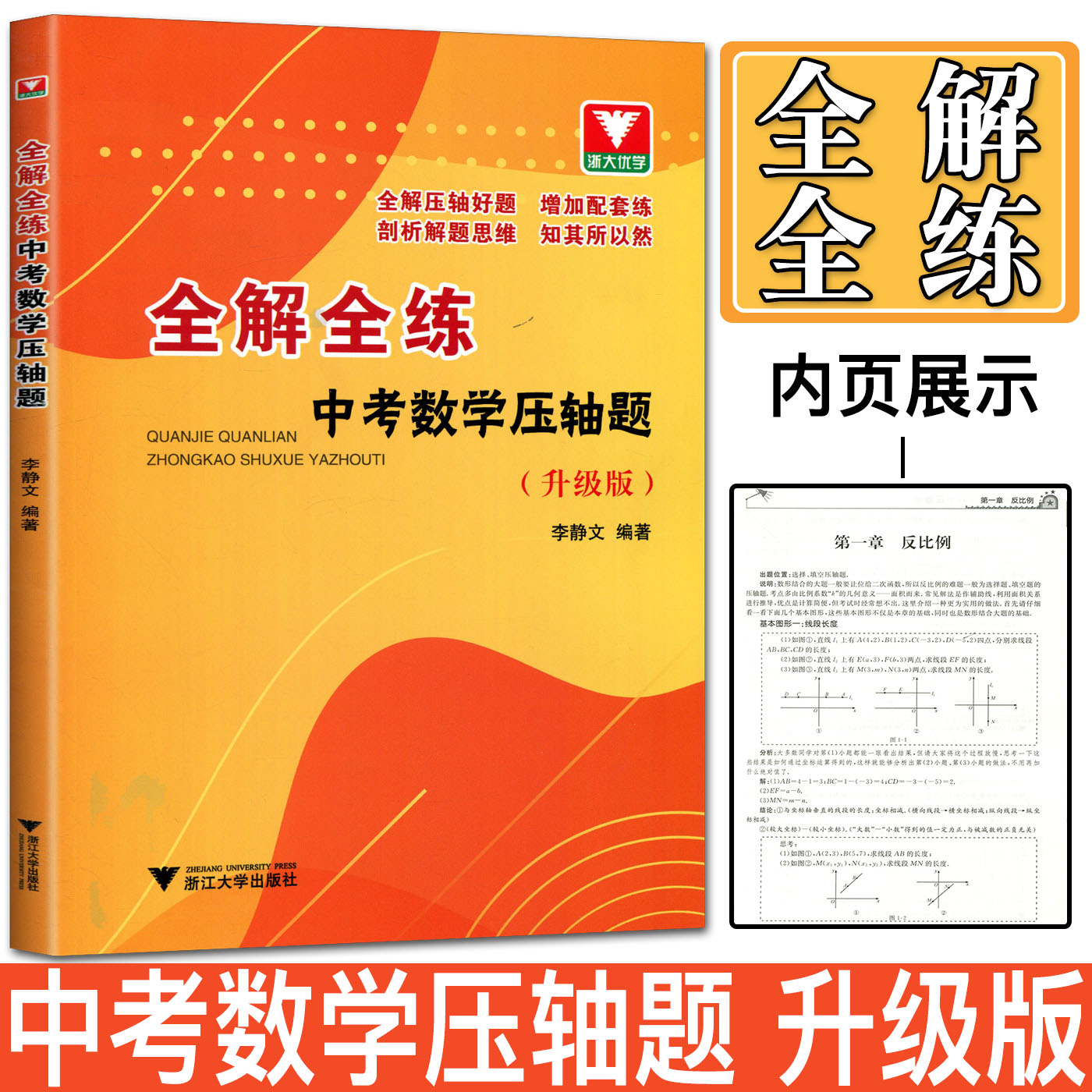 全解全练中考数学压轴题李静文 初三九年级数学解题方法技巧压轴题高效训练总复习要点手册 浙大优学初中数学压轴题精讲精练