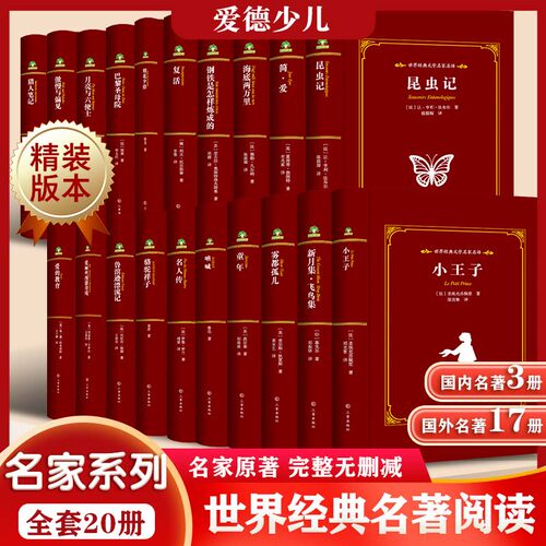世界经典文学名著阅读正版原著完整无删减海底两万里骆驼祥子钢铁是怎样炼成的经典常谈儒林外史简爱巴黎圣母院小学初中课外阅读
