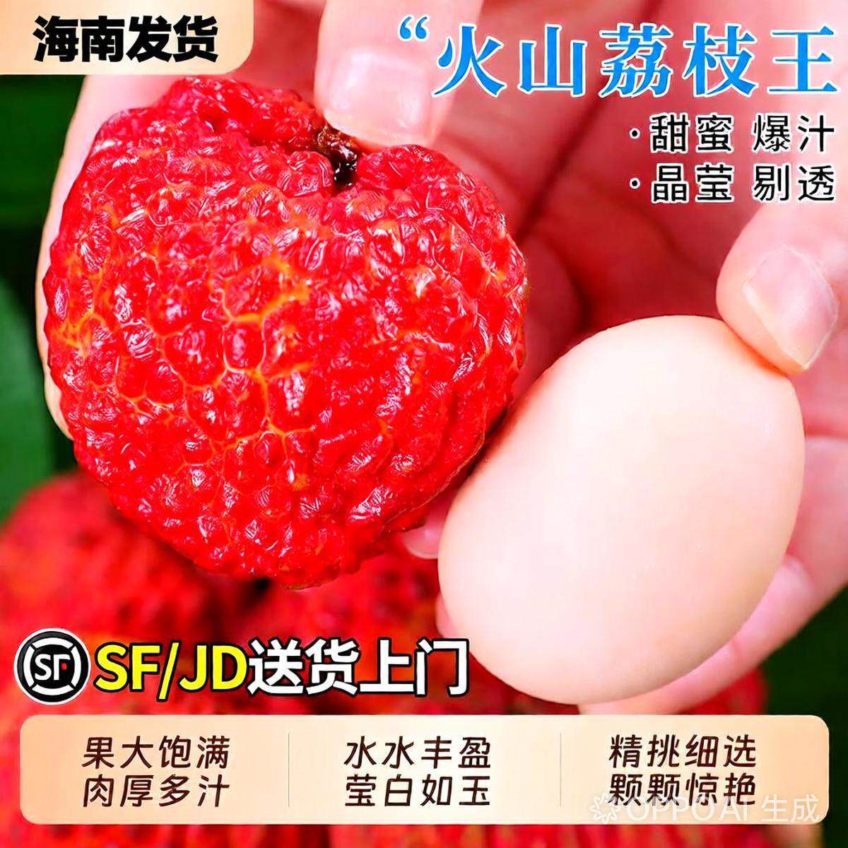 海南火山荔枝王礼盒晶莹剔透甜爆汁 特色特大惊喜送人