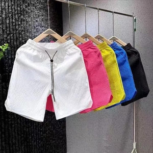 (网络图)沙滩裤五分男女同款糖果色休闲短裤泡泡纱313B-K537-P26，男装牛仔裤，星座313B