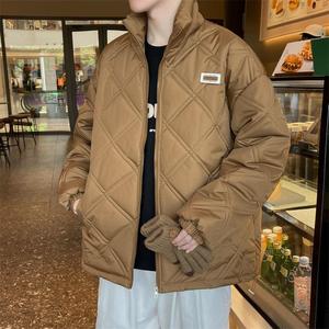 美式复古宽松保暖男生加厚情侣款冬季英伦立领棉服313B-NC359-P60图片